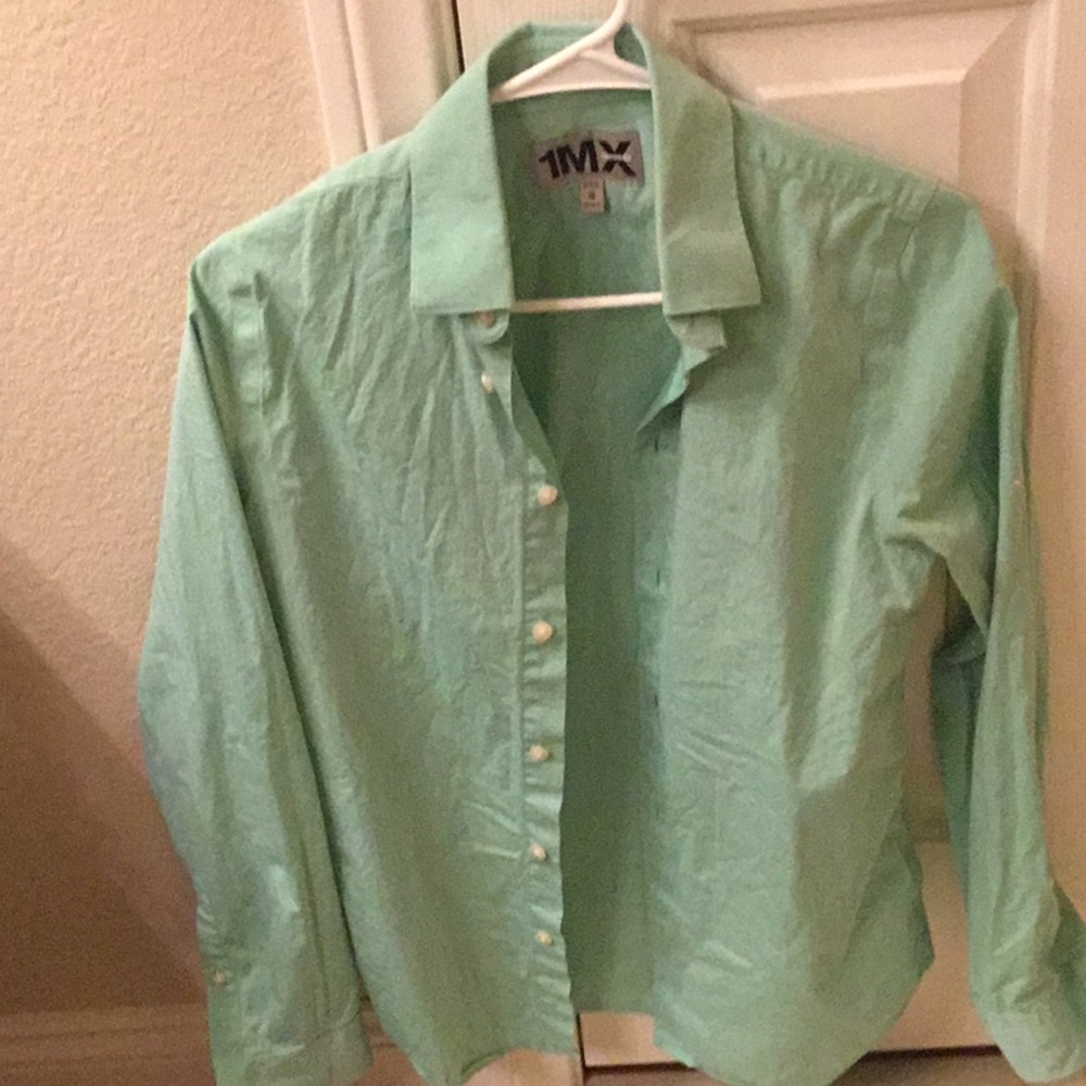 Green dress button up